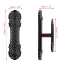 Heavy Duty Black Zinc Alloy Wall Towel Hooks For Bathroom Sturdy Construction Coats Hats Bags Hang Secure Sleek Matte Finish side view with measurements