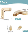 20 Pack Metal Corner Protectors For Purses And Bags, Scrapbooks, Albums And Folders - Zinc Alloy Edge Guards with Screws, Dimensions Shown