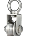 Heavy-Duty Cable Pulley Wheel With Swivel Block, Stainless Steel Single Pulley With Two Bearings Inside For Smooth Silent Operation