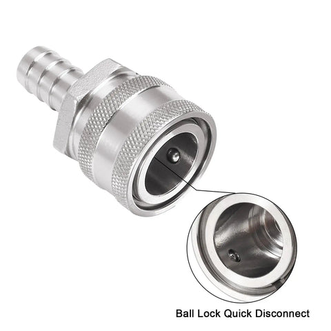 Two Pack Quick Disconnects For Homebrewing 304 Stainless Steel One Half Inch Male FPT To Barb Female Connectors