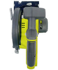 Kick-Free 18V Cordless Circular Saw With 5 1/2 Inch Blade and Lightning Fast 4700 Rpm Motor top view showing rubberized grip.