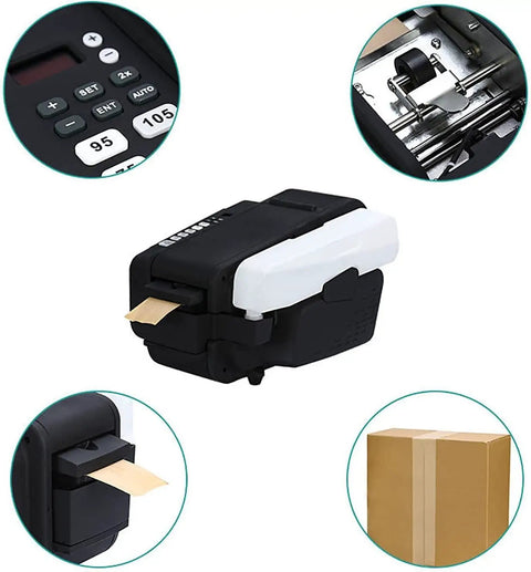 Automatic Electric Water Activated Tape Dispenser High Speed Gummed Paper Tape Machine With Precision Cutter for sealing boxes.