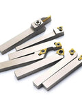 Heavy Duty Lathe Tool Holder Set With One Quarter Inch Shanks Seven Piece Nickel Plated CNC Tools for various lathe operations