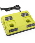 Dual Chemistry 18V Ryobi Battery Charger With Dual Ports Charges Two Batteries At Once For P117 P118 P119 P190 P102 P103 P107 P108 PBP Series