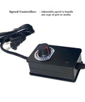 Speed controller for Electric Tumbler Kit for Polishing Stones, Rocks, Glass, and Metals, adjustable speed dial and cord