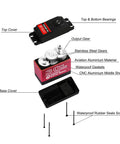 Exploded view of Two Pack 30Kg Digital RC Servo With Full Metal Gear Waterproof showing components.