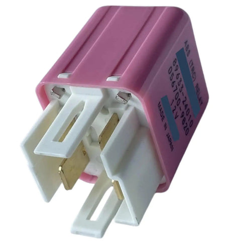 Straight Swap Traction Control And Abs Relay Plug And Play Direct Fit Replacement For Toyota 4Runner Tacoma Tundra Land Cruiser Gx470 Lx470 8963324010 Engine Bay Fuse Box close-up view of pink relay with white connectors.