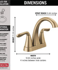 Diagram of Arvo Centerset Bathroom Faucet Champagne Bronze 2 Handle 3 Hole Sink Faucet For Modern Bathrooms Easy DIY Installation 25840LF CZ