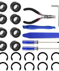 24 Pack Rubber Roller Replacement Sets For Cricut Maker And Maker 3 With Clip Rings, Roller Resolution, Pro Grade Repair Tools For Precise Feeding, Easy DIY Fix For Craft Machines, black rollers and tools