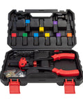 Must Have Rivet Nut Tool Kit For Sheet Metal Pros! Heavy Duty Steel Gun With Ergonomic Grip Handles, Includes 10 Assorted Rivets And Nut Inserts. open case