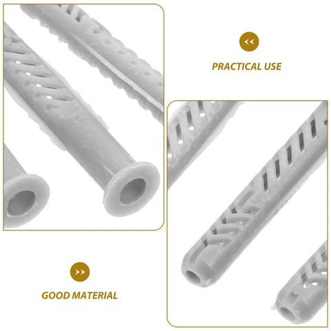 Drywall Anchor Kit With Zinc Plated Screws For Hollow Walls 20 Pieces Easy Install Sheetrock Anchors For Secure Mounts Ideal For Shelves Mirrors And Decor. Gray plastic drywall anchors close-up for hollow wall mounting