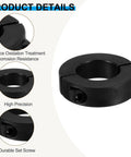 Bore 30mm Double Split Shaft Collar 54mm Outer Diameter 15mm Thick 2 Pack 45 Carbon Steel Locking Collar Clamp Style Black