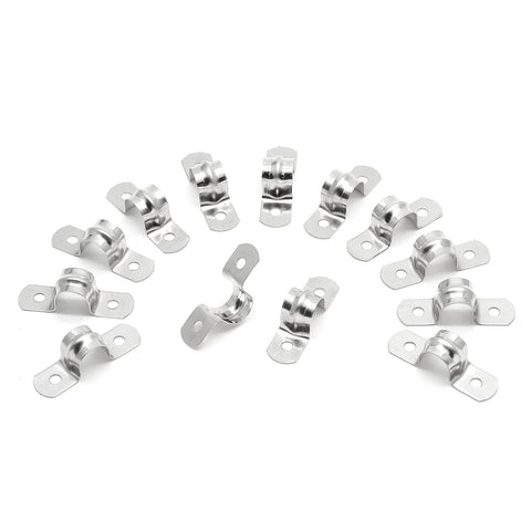 30 stainless steel conduit clamps, 1/2-inch, two-hole strap U brackets for securing rigid pipes