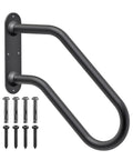 Badass Heavy Duty Wall Mount Handrail For Patio Steps Solid Steel Safety Grab Bar Indoor Outdoor Porch Railing with installation screws.