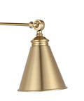 Close-up of brass finish Farmhouse Swing Arm Wall Sconce Set Of 2 With Dope Industrial Adjustable Design for versatile lighting