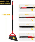 Kick Up Dust Heavy Duty Angle Broom With Rust Resistant Handle And Split End Bristles For Indoor Outdoor Cleaning Perfect For Kitchen Garage And Industrial Courtyards Dang Tough Commercial Floor Sweeper showing installation tutorial and size details.