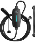 Level 1 And Level 2 Tesla Charger With 25 Ft Nacs Mobile Connector, black charging cable with plugs for home EV charging.