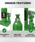 Beefy Heavy Duty 4 Ton Hydraulic Bottle Jack For Cars And Trucks 8000 Lb Capacity Portable Auto Repair Jack With Adjustable Screw Top Safety Tested Green Lift Tool For Home Garage And Shop