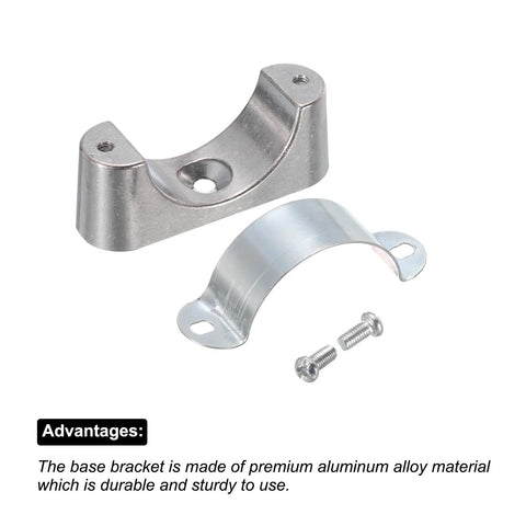 Pipe support clamp set for 50mm OD pipe; aluminum alloy brackets with screws (2 pieces)
