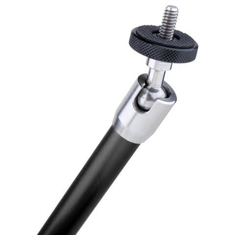 Pro Vision Arm Articulating Camera Mount With Removable Hot Shoe, Dual Ball Joints, 360 Degree Rotation, 90 Degree Pivot, Pro Grade Monitor Rig For Video Cameras And Field Setups, black metal arm close-up