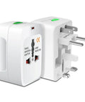 Worldwide Universal Travel Power Adapter For 150 Countries With US UK EU AU CN NZ Outlets One Piece Travel Adapter, white plastic