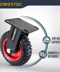 8 Inch Caster Wheels Set Of 4 With 2 Swivel And 2 Fixed Heavy Duty Casters Rubber Knobby Tread