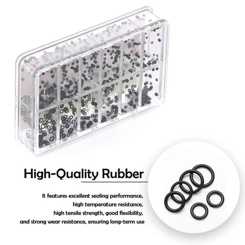 Pro Grade 700 Pcs Watch Crown O Ring Kit With 12 Sizes From 1.4mm To 2.8mm Rubber Gaskets in labeled box, durable case