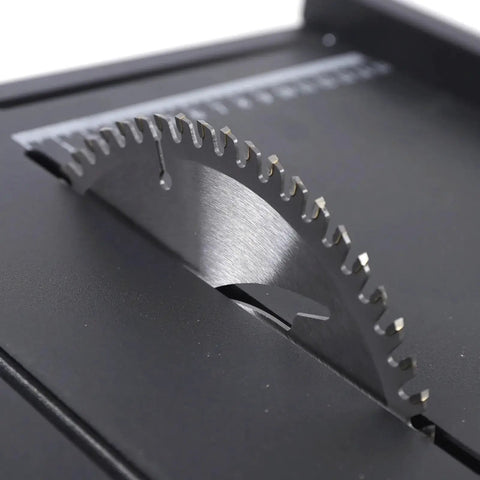 Close-up of cutting blade on 110V Portable Table Saw Gem Jewelry Rock Polishing And Grinding Machine Lapidary Polisher Buffer Jade Cutting Carving Mini DIY Grinder Tool For Cutting Grinding Polishing Dope Pro Grade