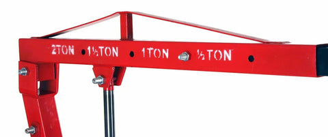 No Sweat Folding Air Hydraulic Engine Hoist Cherry Picker Shop Crane Heavy Duty Rig dual power mechanism with weight labels