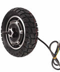 10 Inch Wheel Hub Motor Assembly Delivering Badass Torque 36V To 60V Electric Bike Conversion with rubber tire and wiring.
