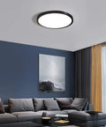 3 In One Dimmable Flush Mount LED Ceiling Light 3000K 4000K 6500K Black Finish 15.8 Inch 24W installed in modern living room