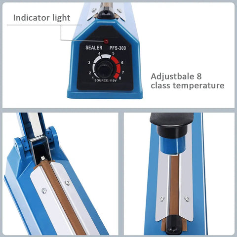 12 Inch Heat Sealer For Bags Of Snacks And Cookies A Must Have Workhorse Poly Bag Sealer with temperature control panel