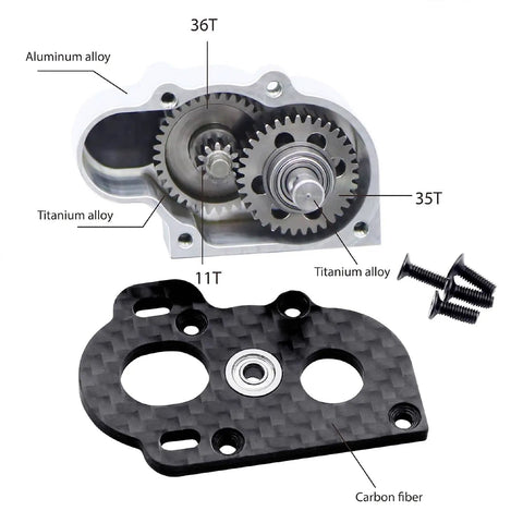 Ultralight Portal LCG Transmission Gearbox with Slipper Pad showcasing aluminum and titanium alloy gears and carbon fiber components