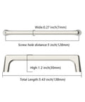 Diagram showing dimensions of 10 Pack 5 Inch Cabinet Handles Brushed Satin Nickel Zinc Alloy Pulls For Kitchen Cupboard Wardrobe