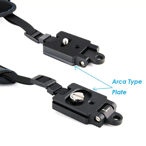 Pro Mirrorless Camera Hand Grip Strap With Arca Type Plate, Adjustable Length, Grippy No Slip Wrist Guard, focus on Arca plate