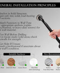 General installation principles for Built Tough Sixteen Inch Oil Rubbed Bronze Shower Grab Bar Wall Mounted Rustproof Stainless Steel Bathroom Safety Rail.