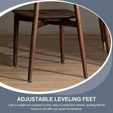 Beefy Heavy Duty Adjustable Furniture Leveling Feet Set M8 Threaded Screws For Tables And Chairs ABS And Iron Construction Anti Friction Design For Stable No Slip Sturdy Support, adjustable feet on wooden chair legs