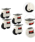 4 Pack Beefed Up Heavy Duty Leveling Casters GD-80F, 500kg Load Capacity Per Wheel, Universal Swivel Casters For Workbenches And Industrial Equipment, Easy Install, 360 Degree Mobility, Stable Transport; white caster set