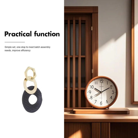 Quartz Clock Washer Kit For DIY Wall Clocks With 30 Sets includes washers, nuts, and clock for easy repair and reliable timekeeping.
