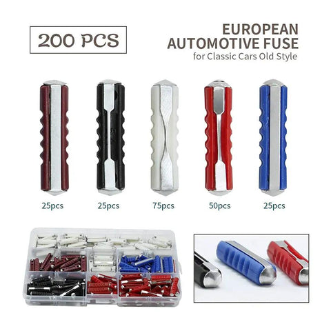 European Torpedo Type Car Fuses For Classic Rides Old School Electrical Protection 5A 8A 16A 25A 40A Pack Of 200