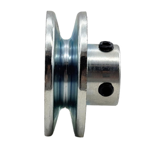 Five Eighth Inch Bore V Belt Pulley Workhorse With Two And A Half Inch Outer Diameter One Groove Carbon Steel Motor Pulley For A 4L And 3L V Belts Zinc Plated For Durability