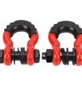 Pair of red 7/8 inch Beefed Up D Ring Shackle 5952 Lbs Towing Capacity Seven Eighth Inch Screw Pin Anchor Shackle For Off Road Winch Recovery