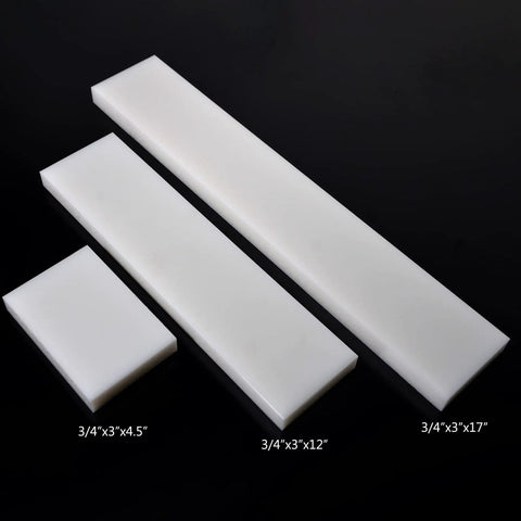 Heavy Duty HDPE Tapping Block For Machining And DIY Projects, 2 In Thick By 12 In Long By 3 In Wide, White Polyethylene Block