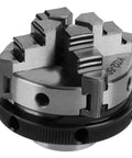 Solid 50mm Mini 4 Jaw Lathe Chuck Portable Reversible Manual Clamping Tool For Woodworkers showcasing the heavy-duty steel jaws and clamping mechanism.