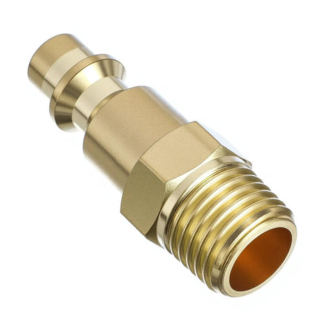Brass Quarter Inch Air Plug Quick Connect Fittings 10 Pack MNPT Air Hose Connectors For Compressors And Pneumatic Tools