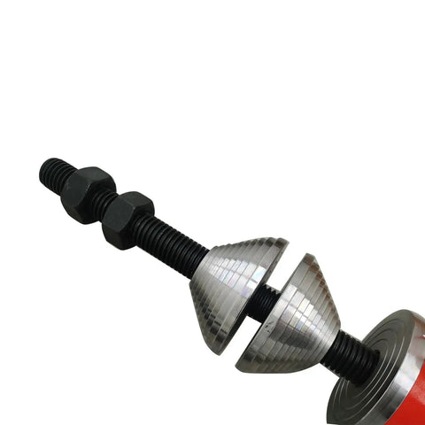 Close-up of 30 Ton Excavator Sleeve Pressing Machine for Shaft Sleeve Repair, metal screw and sleeve components visible.
