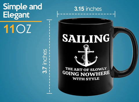 11oz Black Sailor Themed Coffee Mug For Boaters And Boat Captains Funny Lake Gift Sailor Gifts For Sailors Sea Lovers