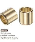 Zero Hassle Swap Two Pack Three Quarter By One By One Inch Cast Brass Flanged Sleeve Bearing Heavy Duty Oilless Bushing For Workshop Machinery And Garage Gear Gold Finished Built Tough Smooth Spin, showing two brass bushings.