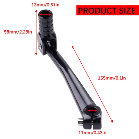 CNC Aluminum Folding Gear Shifter Lever For Dirt Pit Bikes 2 Inch Foldable Shift Arm, Size 155mm, Black