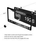 Exploded view of custom license plate frame Jeremiah 29 11 God Has The Most Amazing Plan For You, showing installation parts.